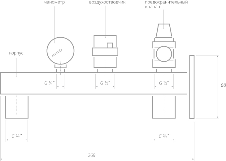 Группа безопасности VT-495 для электрических котлов «Невский» до 44 кВт